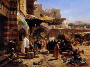 ユダヤ人 Painting - ヤッファの市場 ヤッファの市場 グスタフ・バウアーンファインド オリエンタリストユダヤ人
